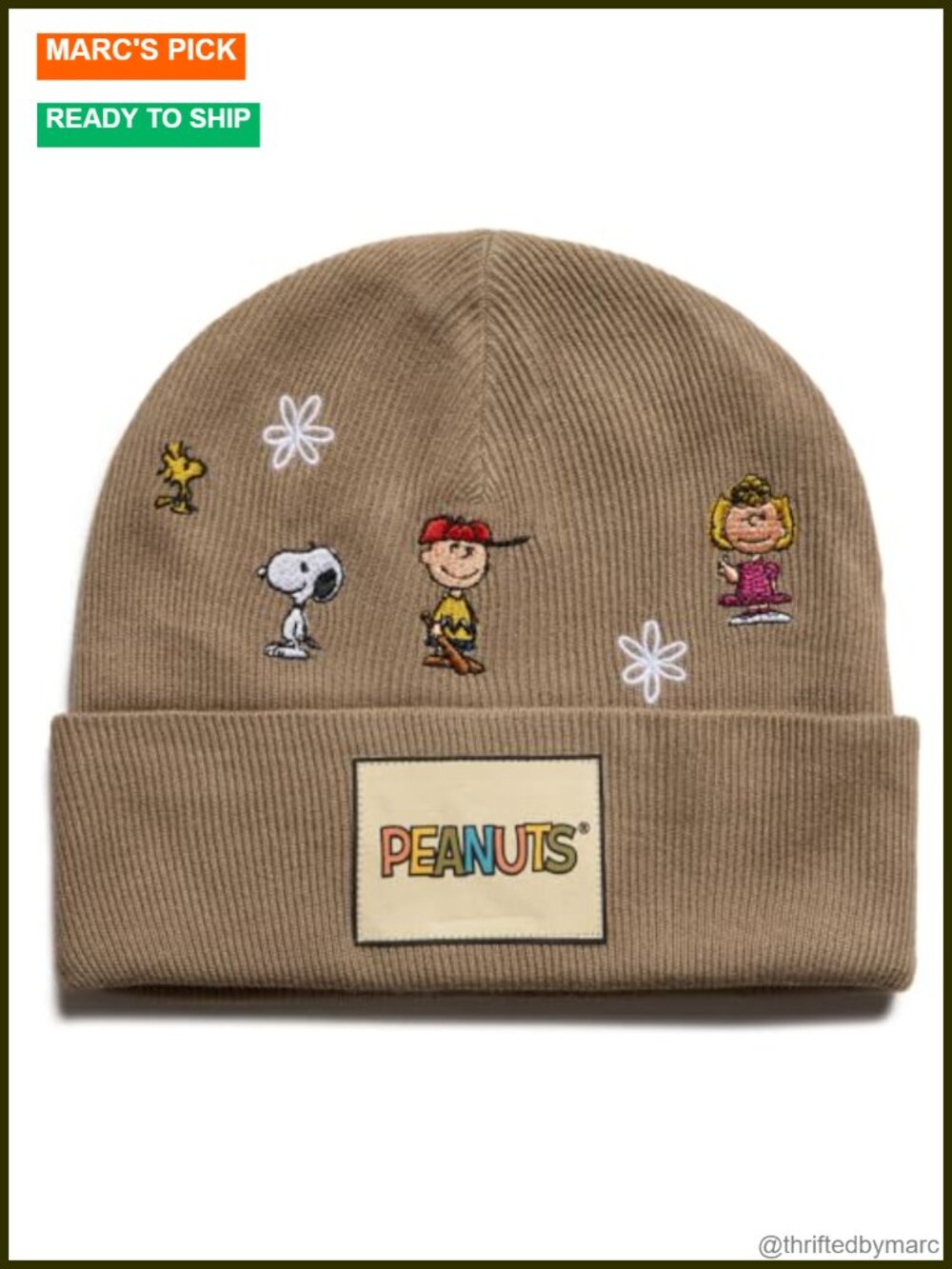 Peanuts Crew Beanie Fold Over Skull Cap Cozy Fall Hat